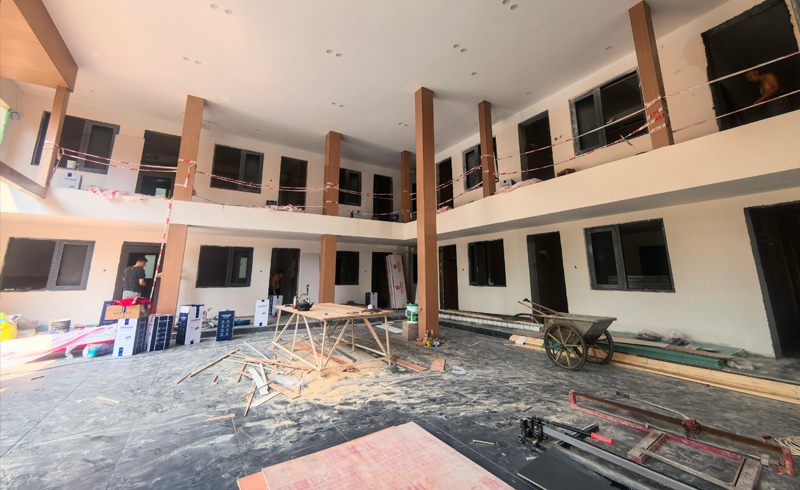 烯材石墨烯电地暖-青城山慈居酒店安装工地1