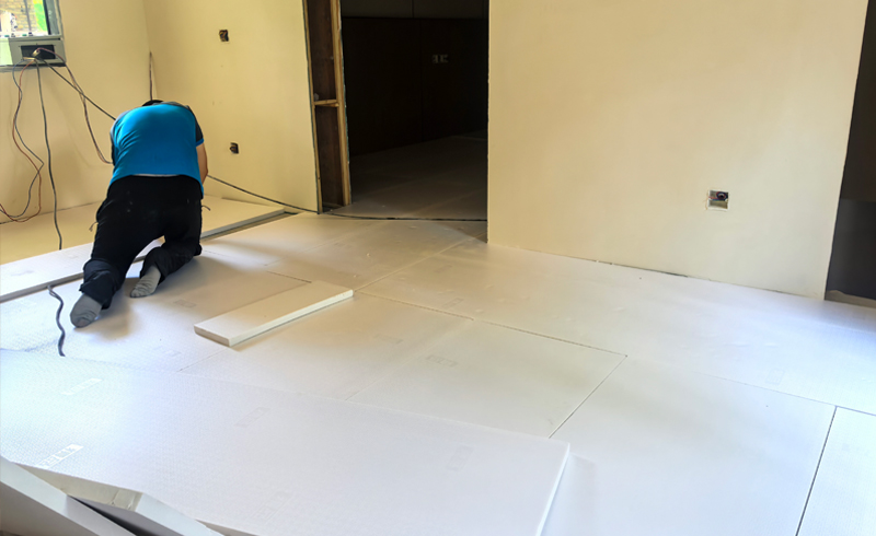 烯材石墨烯电地暖-青城山慈居酒店安装工地3