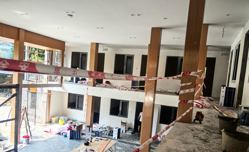 烯材石墨烯电地暖-青城山慈居酒店安装工地2