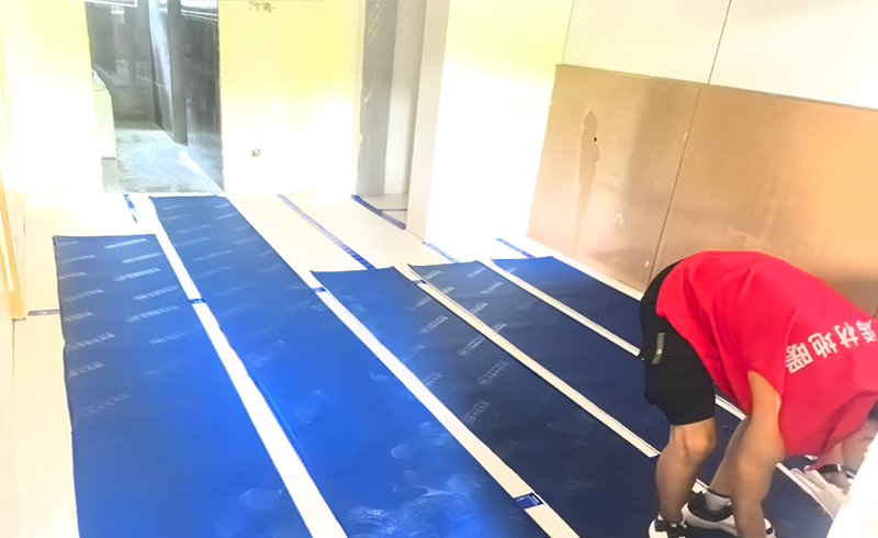 烯材石墨烯电地暖-青城山慈居酒店安装工地5