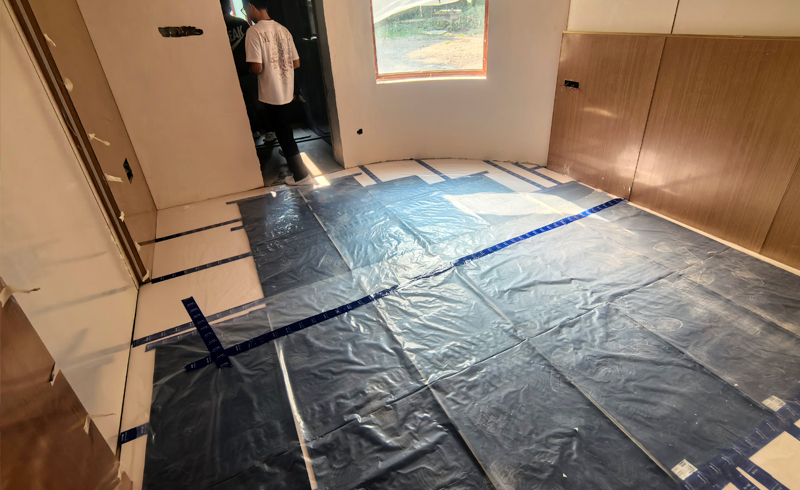 烯材石墨烯电地暖-青城山慈居酒店安装工地8