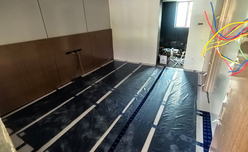 烯材石墨烯电地暖-青城山慈居酒店安装工地9