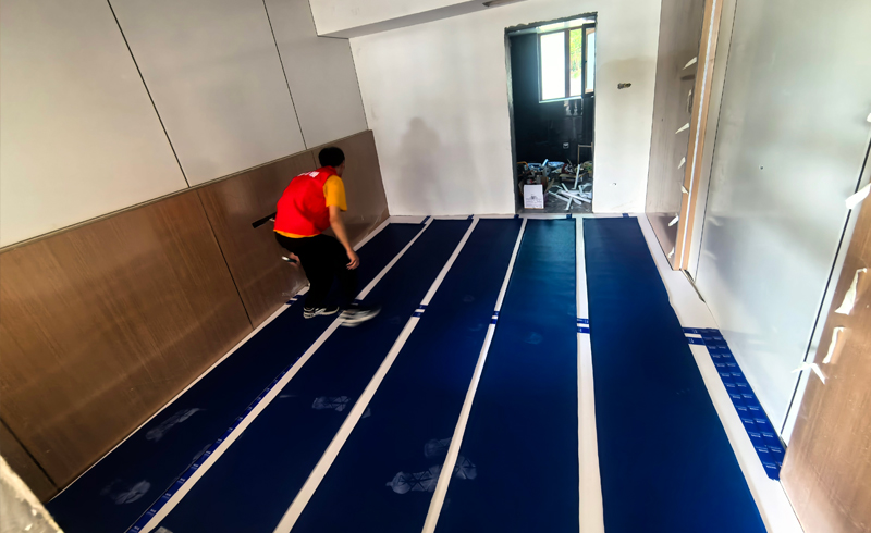 烯材石墨烯电地暖-青城山慈居酒店安装工地12