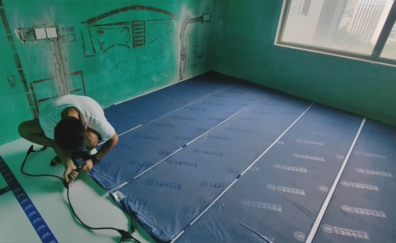 烯材石墨烯电地暖-绵阳九州江渚安装工地4