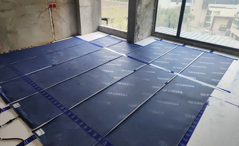 烯材石墨烯电地暖-北川卓信公园府安装工地1