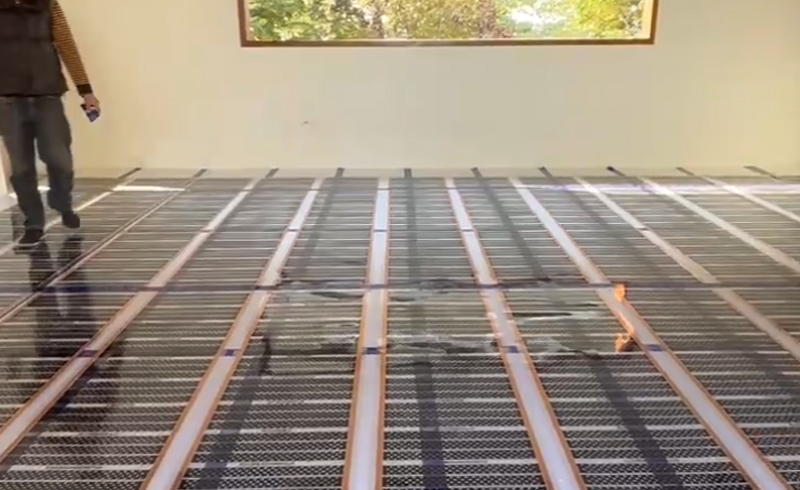 烯材石墨烯电地暖-绵阳石马镇别墅安装工地5