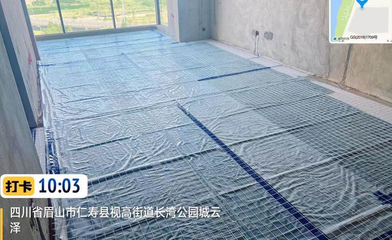 烯材石墨烯电地暖-眉山视高长湾.云泽安装工地12