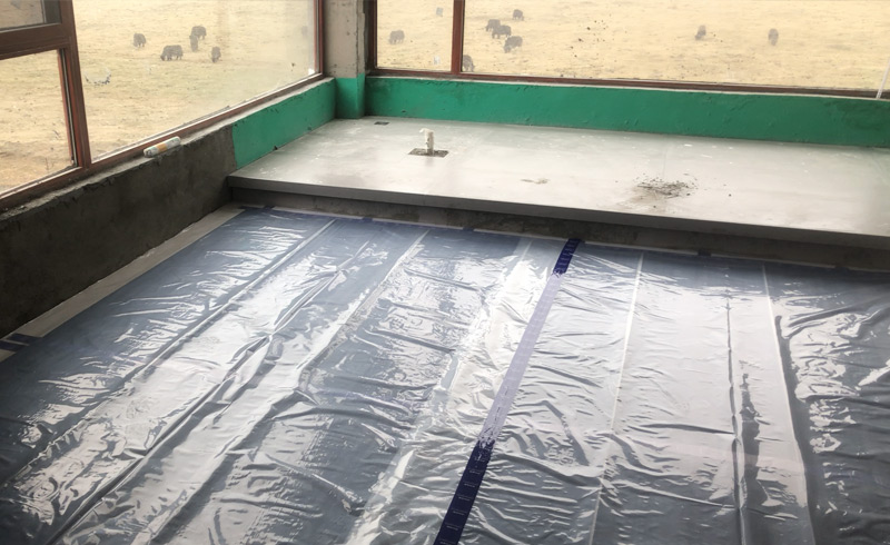 烯材石墨烯电地暖-康定民宿安装工地6