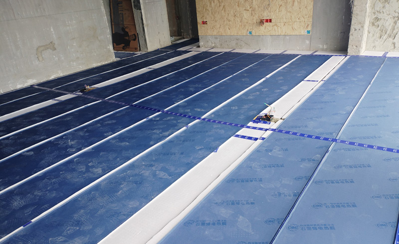 烯材石墨烯电地暖-成都郫都菁蓉滨湖湾·清澜府安装工地1