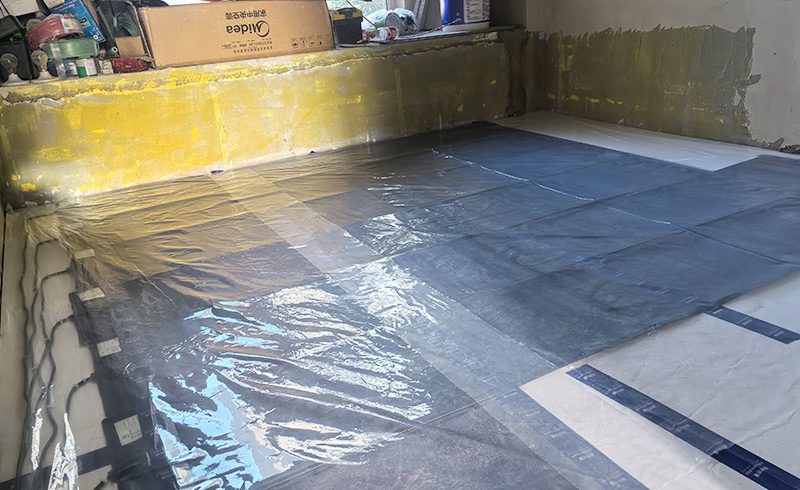 烯材石墨烯电地暖-成都龙泉驿雲龙府安装工地7