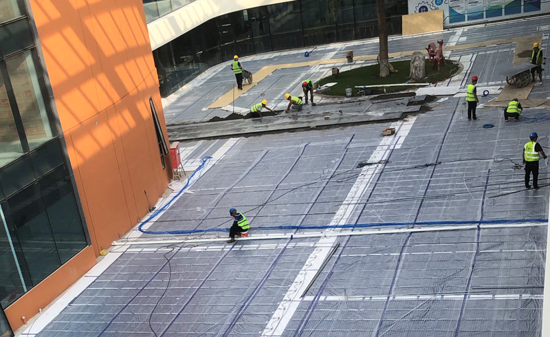 烯材石墨烯电地暖-西安咸阳-办公综合楼安装工地2